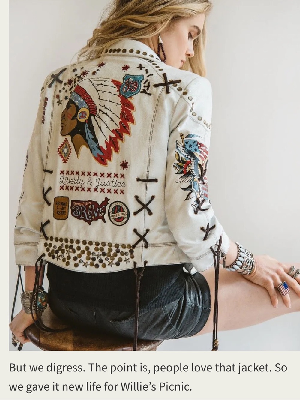 Rare Double D Ranch Freedom Rider leather biker jacket studs embroidery patches - Picture 5 of 5